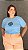TSHIRT PLUS SIZE FEMININA FLOR APLICAÇÃO / AZUL BEBE - Imagem 3