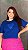 TSHIRT PLUS SIZE FEMININA CORAÇÃO LANTEJOULA / AZUL BIC - Imagem 2