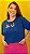 TSHIRT PLUS SIZE FEMININA BORDADO NA GOLA / AZUL BIC - Imagem 1