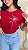TSHIRT FEMININA ALGODÃO FLOR RAMO PEROLAS / VERMELHA - Imagem 1