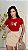 TSHIRT FEMININA ALGODÃO BORBOLETA BORDADA / VERMELHA - Imagem 2