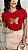 TSHIRT FEMININA ALGODÃO BORBOLETA BORDADA / VERMELHA - Imagem 1
