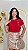 TSHIRT FEMININA ALGODÃO FLOR LATERAL / VERMELHA - Imagem 2