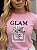 TSHIRT FEMININA ALGODÃO GLAM LAÇO / ROSA BEBE - Imagem 1