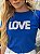 TSHIRT FEMININA ALGODÃO LOVE / AZUL BIC - Imagem 1