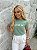 TSHIRT FEMININA ALGODÃO APLICAÇÃO 3 BORBOLETAS / VERDE MENTA - Imagem 3