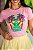 TSHIRT FEMININA ALGODÃO BRASIL CORE ARARA / ROSA CLARO - Imagem 1