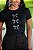 TSHIRT FEMININA ALGODÃO 3 LAÇOS STRASS / PRETA - Imagem 1
