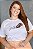 TSHIRT PLUS SIZE FEMININA BORDADA GRATIDÃO / BRANCA - Imagem 1