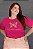 TSHIRT PLUS SIZE FEMININA ORAR , CONFIAR BORBOLETA / PINK - Imagem 1