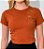 TSHIRT FEMININA ALGODÃO FLOR NA LATERAL / TERRA COTA - Imagem 1