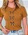 TSHIRT FEMININA ALGODÃO 3 LAÇOS STRASS / CARAMELO - Imagem 1