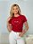 TSHIRT FEMININA ALGODÃO CORAÇÃO PEROLAS / VERMELHA - Imagem 2