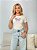 TSHIRT FEMININA ALGODÃO BORBOLETA PEROLAS / OFFWHITE - Imagem 2
