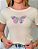 TSHIRT FEMININA ALGODÃO BORBOLETA PEROLAS / OFFWHITE - Imagem 1