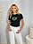 TSHIRT FEMININA ALGODÃO CORAÇÃO LANTEJOULA / PRETA - Imagem 2