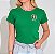 TSHIRT FEMININA ALGODÃO BORDADA BRASÃO / VERDE - Imagem 1