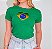 TSHIRT FEMININA ALGODÃO CORAÇÃO BRASIL LANTEJOULA / VERDE - Imagem 1