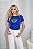 TSHIRT FEMININA ALGODÃO CORAÇÃO BRASIL LANTEJOULA / AZUL - Imagem 3