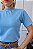 TSHIRT FEMININA ALGODÃO GOLA ALTA AZUL BEBE - Imagem 1