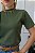 TSHIRT FEMININA ALGODÃO GOLA ALTA VERDE MILITAR - Imagem 1