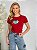 TSHIRT FEMININA ALGODÃO FÉ PEROLAS / VERMELHA - Imagem 3