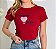 TSHIRT FEMININA ALGODÃO BORDADO SONHE ALTO / VERMELHA - Imagem 1