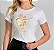TSHIRT FEMININA ALGODÃO TERÇO DOURADO / BRANCA - Imagem 1