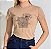 TSHIRT FEMININA ALGODÃO FLOR PEROLAS / NUDE - Imagem 1