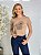 TSHIRT FEMININA ALGODÃO FLOR PEROLAS / NUDE - Imagem 2