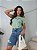 TSHIRT FEMININA ALGODÃO LAÇOS PONTO DE LUZ / VERDE MENTA - Imagem 2