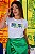 TSHIRT FEMININA ALGODÃO BRASIL LANTEJOULAS / BRANCA - Imagem 2