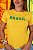 TSHIRT FEMININA ALGODÃO BRASIL PEROLAS / AMARELA - Imagem 1