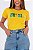TSHIRT FEMININA ALGODÃO BRASIL APLICAÇÃO SEDA / AMARELA - Imagem 4