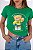 TSHIRT FEMININA ALGODÃO BRASIL URSO COM BOLSA / VERDE - Imagem 1