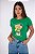 TSHIRT FEMININA ALGODÃO BRASIL URSO COM BOLSA / VERDE - Imagem 2