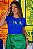 TSHIRT FEMININA ALGODÃO BRASIL LANTEJOULA / AZUL BIC - Imagem 2