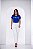 TSHIRT FEMININA ALGODÃO BRASIL APLICAÇÃO SEDA / AZUL BIC - Imagem 3