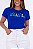 TSHIRT FEMININA ALGODÃO BRASIL APLICAÇÃO SEDA / AZUL BIC - Imagem 1