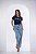 TSHIRT FEMININA ALGODÃO BRASIL APLICAÇÃO SEDA / AZUL MARINHO - Imagem 3
