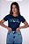 TSHIRT FEMININA ALGODÃO BRASIL APLICAÇÃO SEDA / AZUL MARINHO - Imagem 2