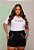 TSHIRT PLUS SIZE FEMININA BRASIL BORDADO / BRANCA - Imagem 2