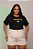 TSHIRT PLUS SIZE FEMININA BRASIL BANDEIRINHA BORDADO / PRETA - Imagem 1