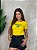 TSHIRT FEMININA ALGODÃO BRASIL BANDEIRA SILKSCREEN / AMARELA - Imagem 2