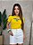 TSHIRT FEMININA ALGODÃO BRASIL BANDEIRA SILKSCREEN / AMARELA ESCRITA AZUL - Imagem 2
