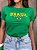 TSHIRT FEMININA ALGODÃO BRASIL BANDEIRA SILKSCREEN / VERDE BANDEIRA - Imagem 1
