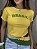 TSHIRT FEMININA ALGODÃO BRASIL SILKSCREEN / AMARELA - Imagem 1