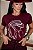 TSHIRT FEMININA ALGODÃO COUNTRY MULHER CHAPEU STRASS / MARSALA - Imagem 1