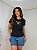 TSHIRT FEMININA ALGODÃO BORDADA BRASIL BANDEIRINHA / PRETA - Imagem 3