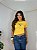 TSHIRT FEMININA ALGODÃO BORDADA BRASIL MAPA / AMARELA - Imagem 4